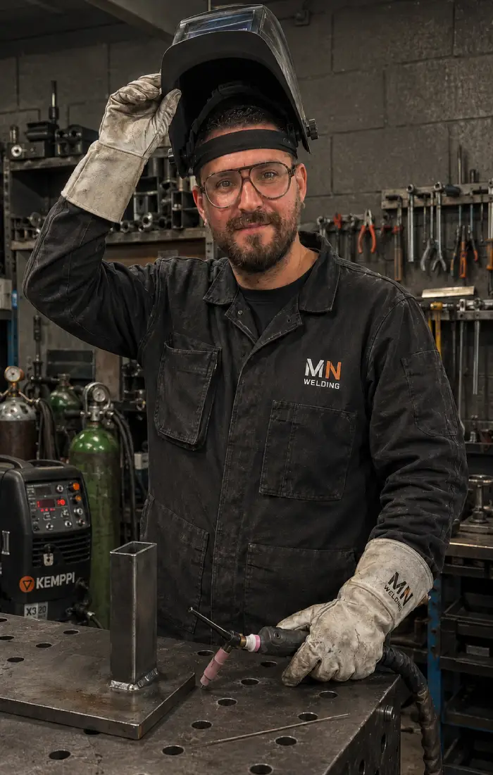 Joaquín, fundador de MN Welding Academy, en el taller